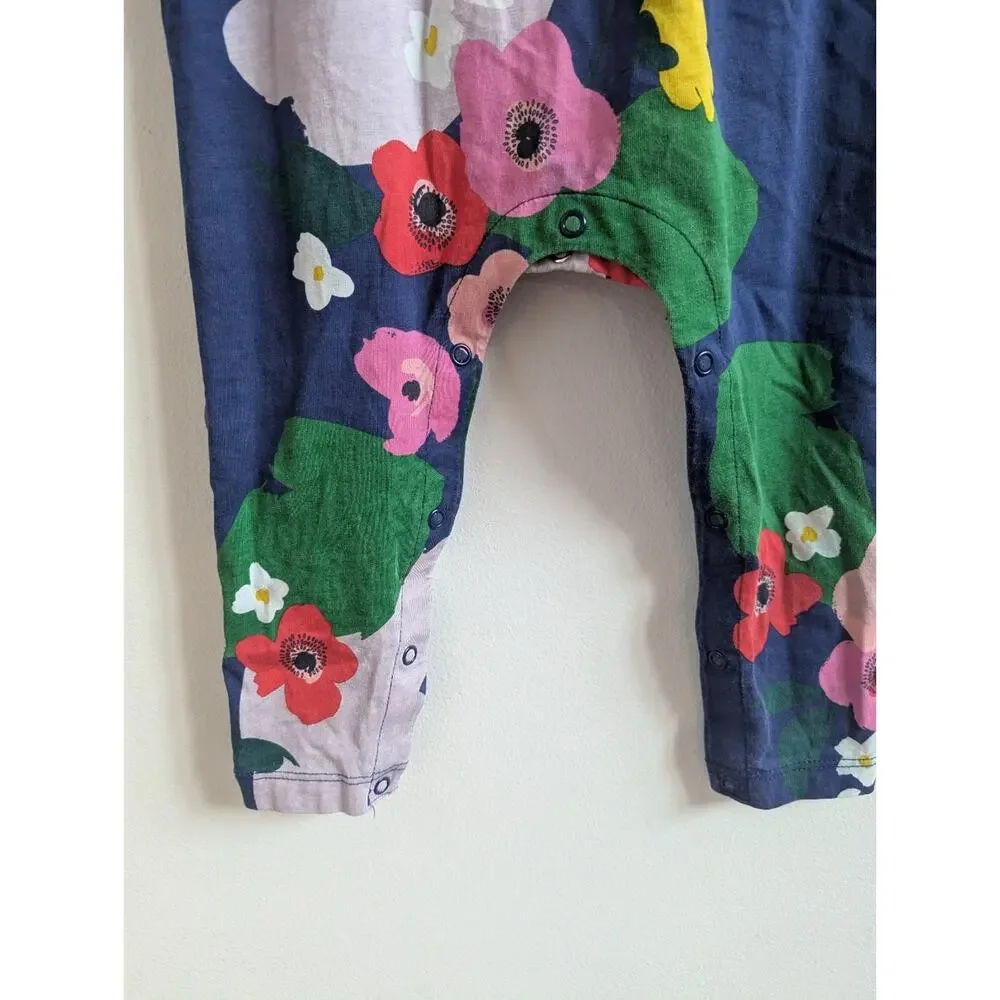 Tea Collection Romper 12-18m Blue Floral Skirted Ruffle